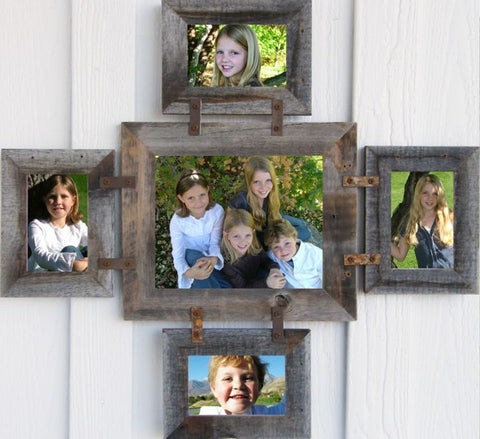 Collage Wooden Picture Frames w/Glass (1)8x10 (4)4x6